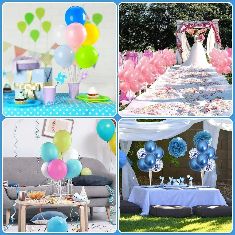 4 Pack Clear Balloon Stand Kit Table Centerpiece for Party Decor